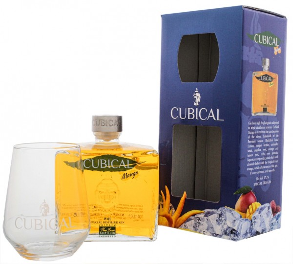 Cubical Premium Special Distilled Mango Gin inkl. Glas 0,7 Liter 37,5%