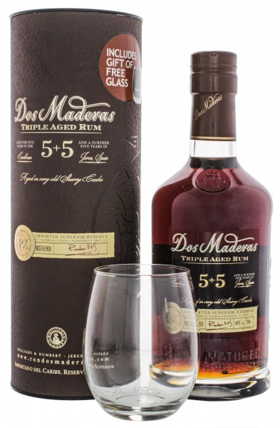 Dos Maderas PX 5YO + 5YO Rum + Glas 0,7 Liter 40%