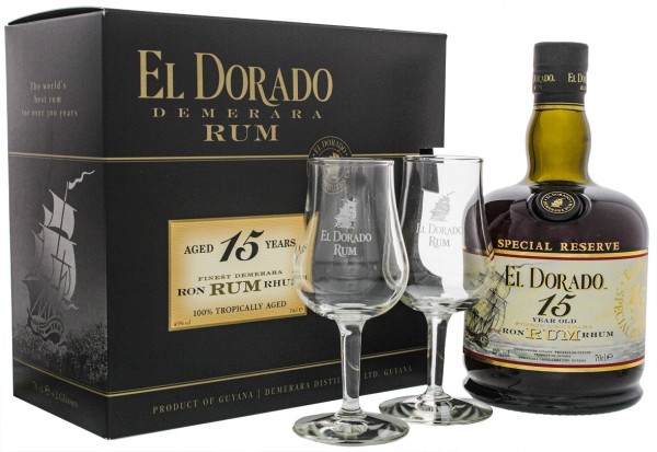 El Dorado 15YO Rum inkl. 2 Gläser 0,7 Liter 43%